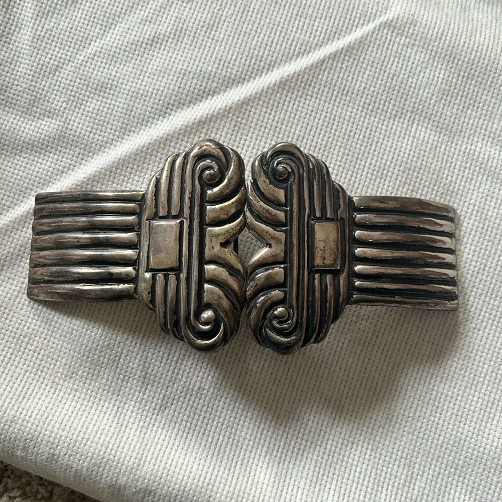 Vintage Mexican Margot Plateria Sterling Silver Belt Buckle